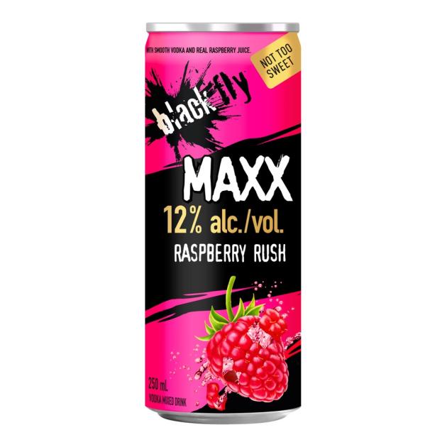 Black Fly Vodka Maxx 12% Raspberry Rush 250 mL