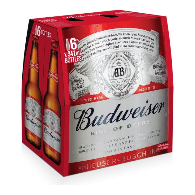 Budweiser 6 x 341 mL Bottles