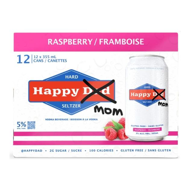 Happy Dad Hard Seltzer Raspberry 473ml Can