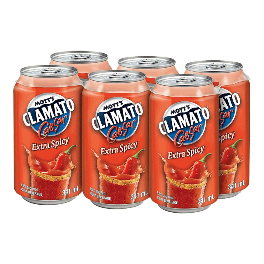 Mott's Clamato Caesar 'Extra Spicy' 6 x 341 mL