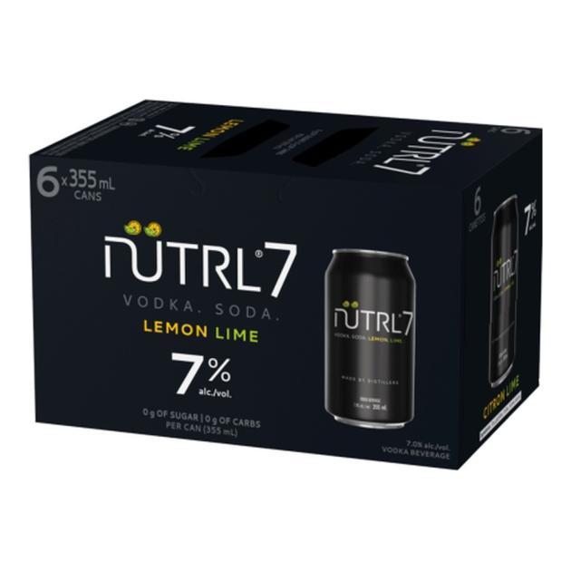 Nutrl 7% Vodka Soda Lemon Lime 6 x 355ml Cans