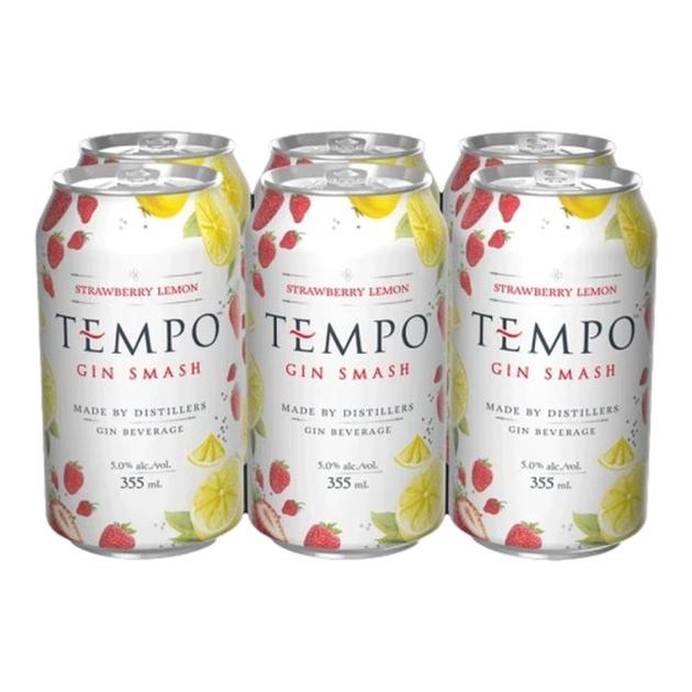 Tempo Gin Smash Strawberry Lemon 6 x 355 mL Cans